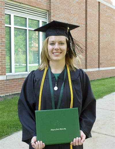 Heather Birchfield with diploma 