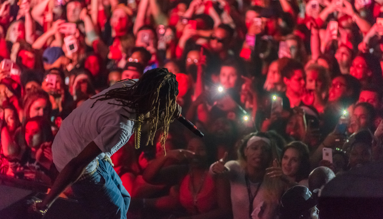 Fetty Wap interacts with crowd