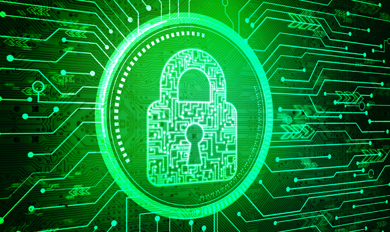 cyber security lock illustration