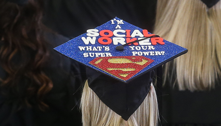 student decorated graduation mrtar board caps