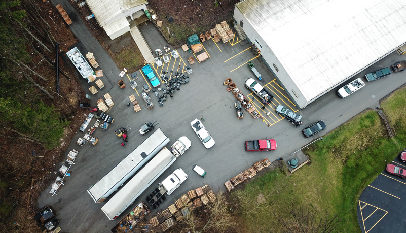 Recycling site from above