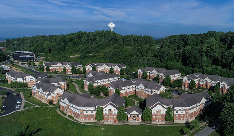 Residence halls from above