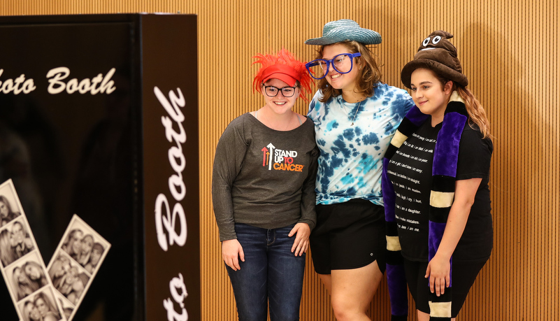 Students at a photo booth