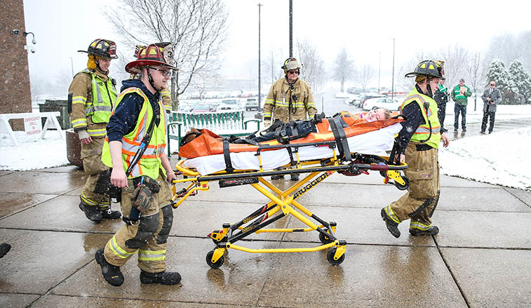 First responders during the active shooter drill in April