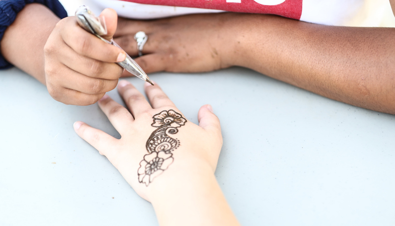 Henna Tattoo being applied