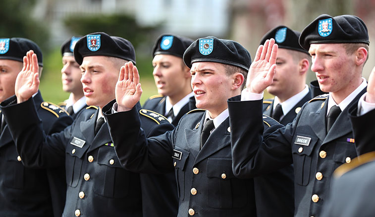 ROTC Recruits swearing their oath