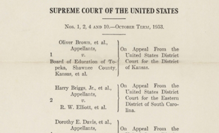 Cover page of the 1954 ruling by the Warren Court