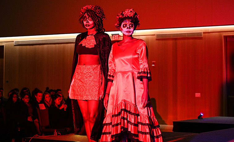 Students participate in the Day of the dead fashion show