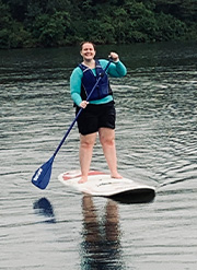 Student on a paddle board