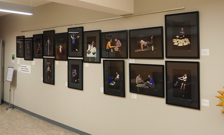 Photo project on display in the library