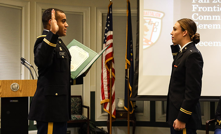 Cadet taking the oath