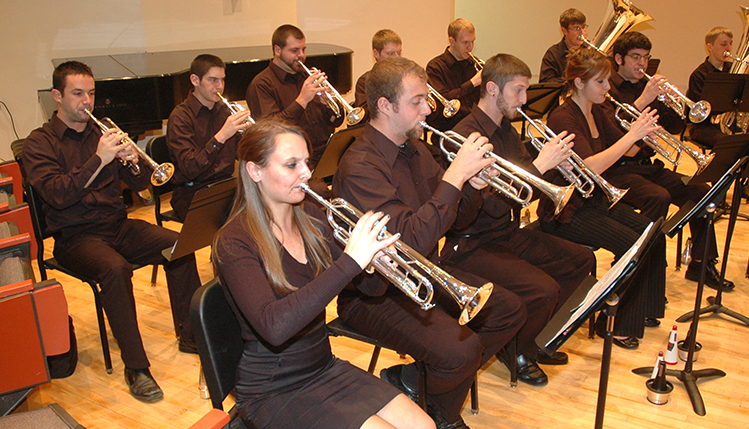 Student musicians performing