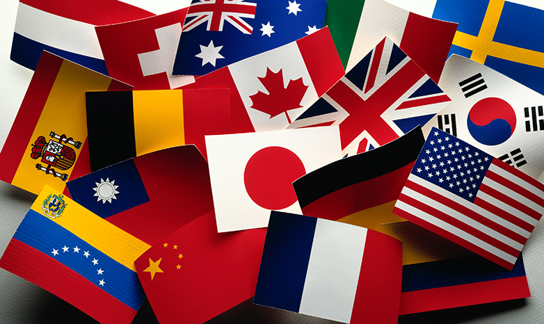 collage de drapeaux de différents pays