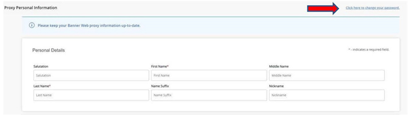Screenshot of where the "change password" button is.