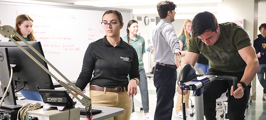 Student working in a lab