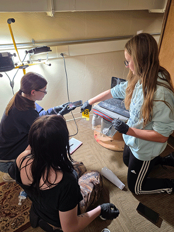 Student in crime lab