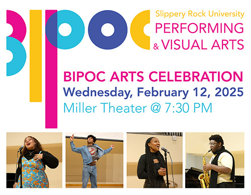 BIPOC Visual Arts Celebration on Wednesday, February 12, 2025 at the Miller Theater at 7:30 pm.