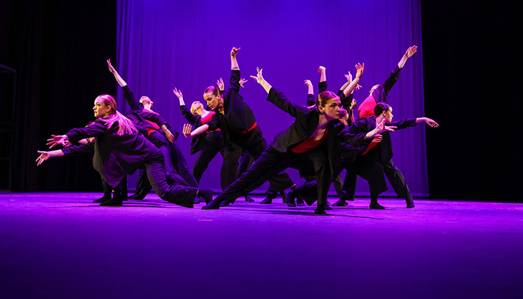 Students perform hip-hop choreography by faculty member Teena Custer