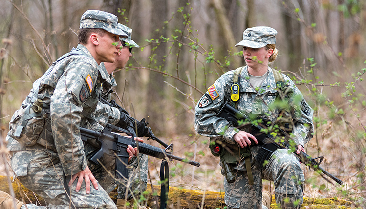 ROTC soldiers on a patrol exercise