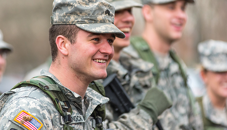 Army reserves smiling