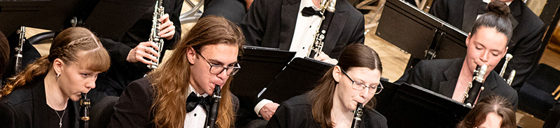 Students playing instruments