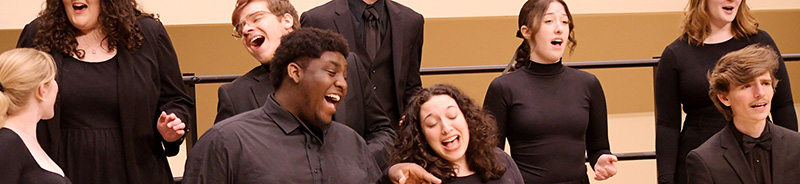 Students singing and performing