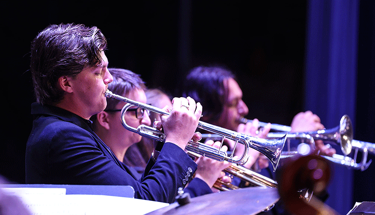 Students performing jazz