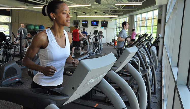 Student on treadmill