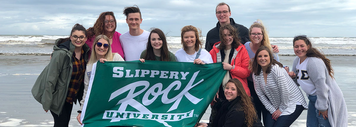 Students at beach