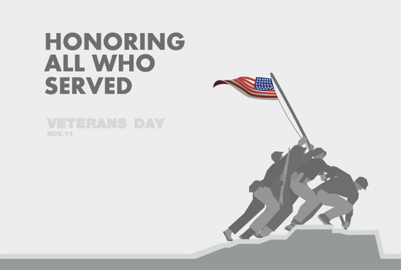veterans day iwo jima illustration