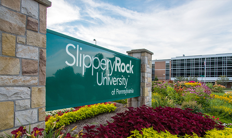 Slippery Rock University monument sign