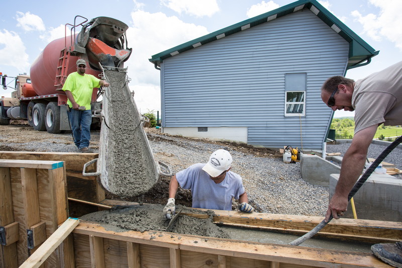 Cement being poured
