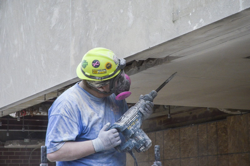 Man using construction tool