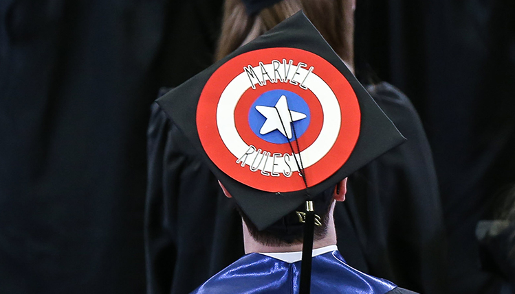Iron Man and RN Printed Grad Cap Topper, Marvel Inspired Grad Cap