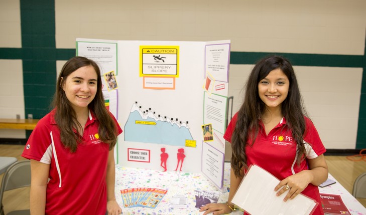 students presenting information