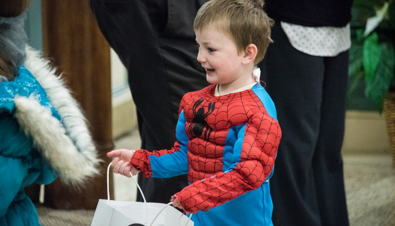 Child dressed as Spider-Man
