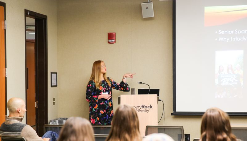 Woman presenting