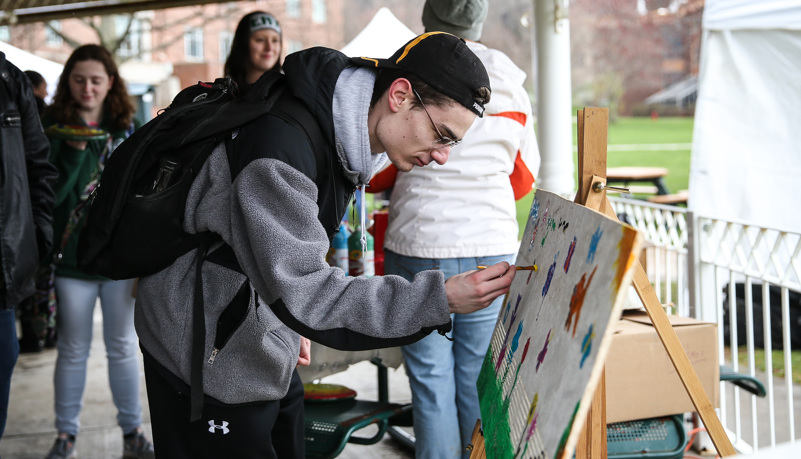 Students painting