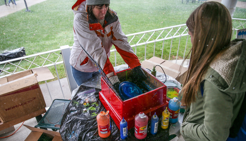 Students painting