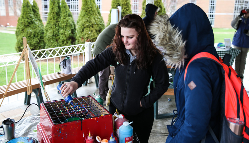 Students painting