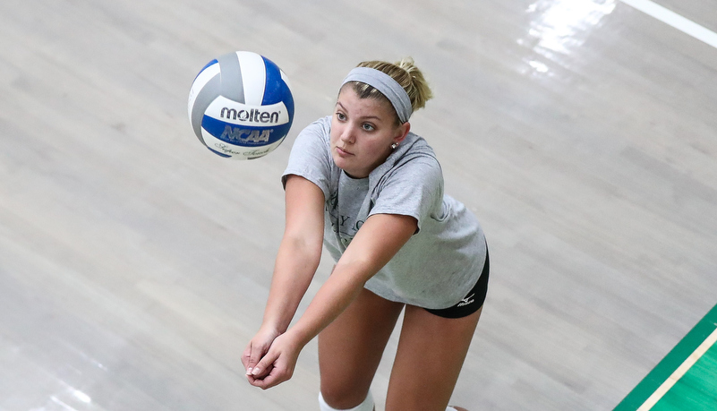 Woman playing volleyball