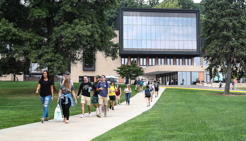 Students walking to class