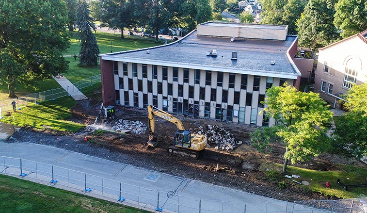 Miller Auditorium construction