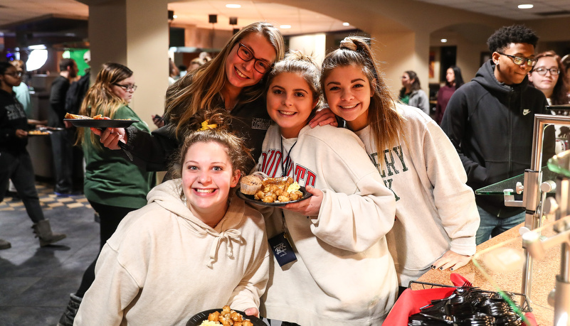 Students enjoying their food