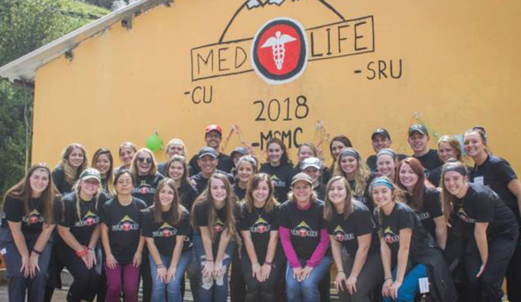 Students pose for a group photo