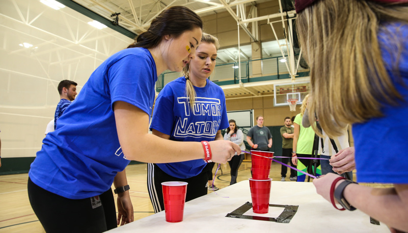 Team playing a game