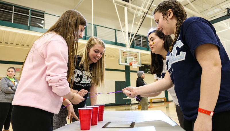 Team playing a game