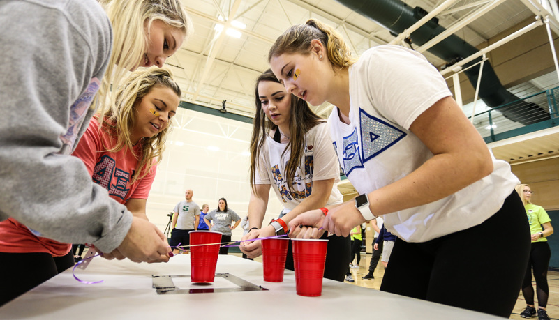 Team playing a game