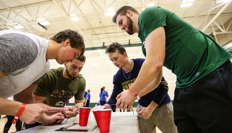 Team playing a game