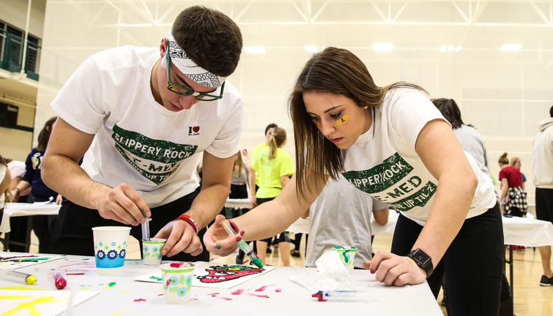 Team playing a game